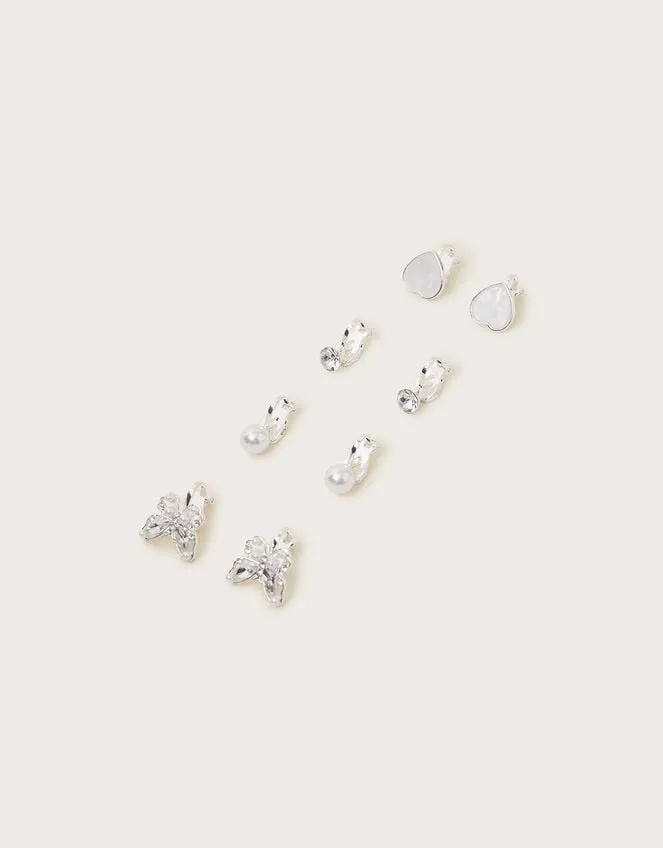 Children 4Pack Bridesmaid Pearl ClipOn Earrings Monsoon Girls039 Jewellery