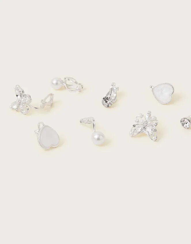 Children 4Pack Bridesmaid Pearl ClipOn Earrings Monsoon Girls039 Jewellery