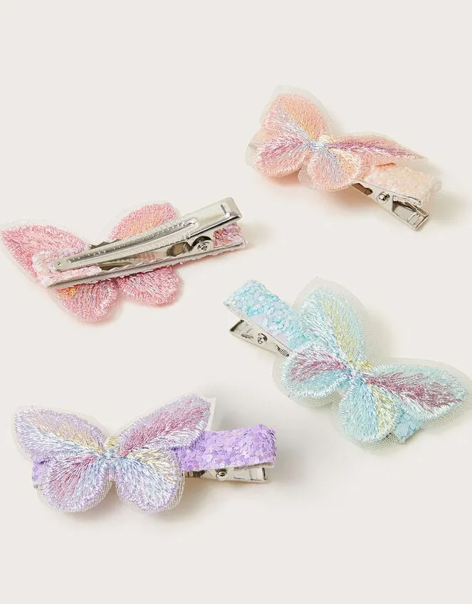 Children 4Pack Ombre Butterfly Clips Monsoon Girls039 Hair Accessories