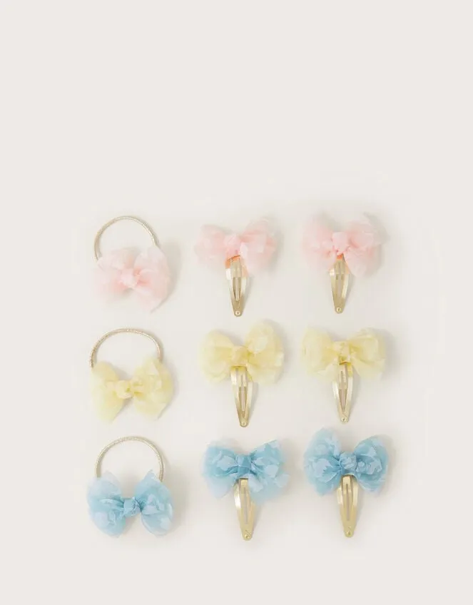 Children 9Piece Lacey Bow Hair Set Monsoon Girls039 Hair Accessories
