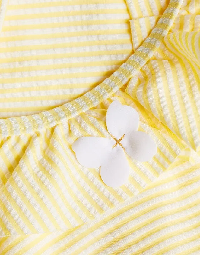 Children Baby Seersucker Ruffle Swimsuit Yellow Monsoon Beachwear and Swimwear