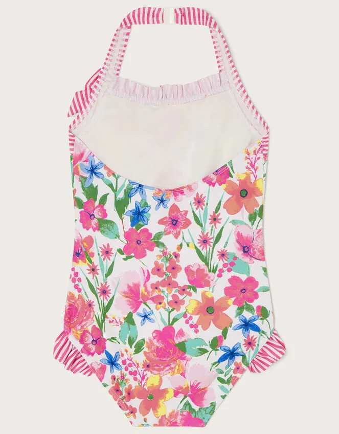 Children Botanical Halterneck Swimsuit Ivory Monsoon Beachwear and Swimwear