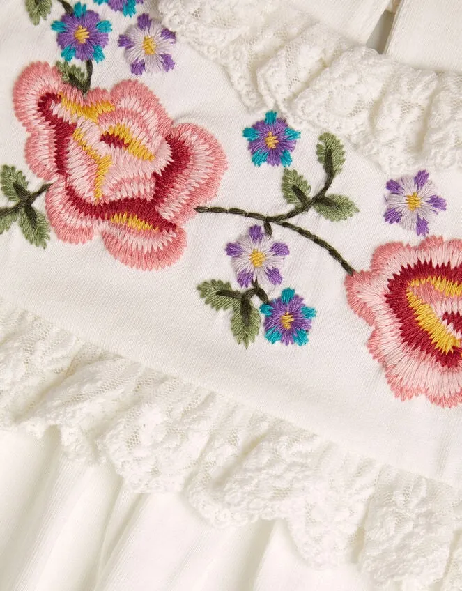 Children Boutique Embroidered Top Ivory Monsoon Tops and TShirts