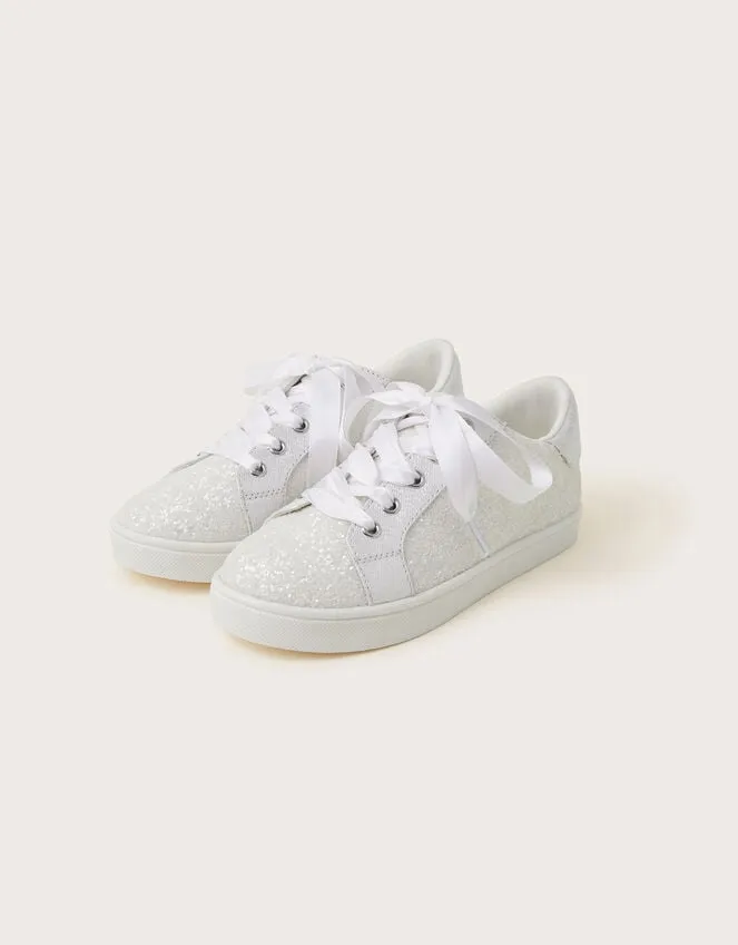Children Bridesmaid Glitter Trainers Ivory Monsoon Girls039 Shoes and Sandals