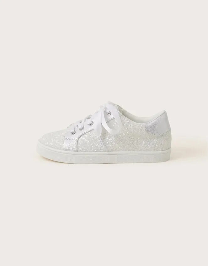 Children Bridesmaid Glitter Trainers Ivory Monsoon Girls039 Shoes and Sandals