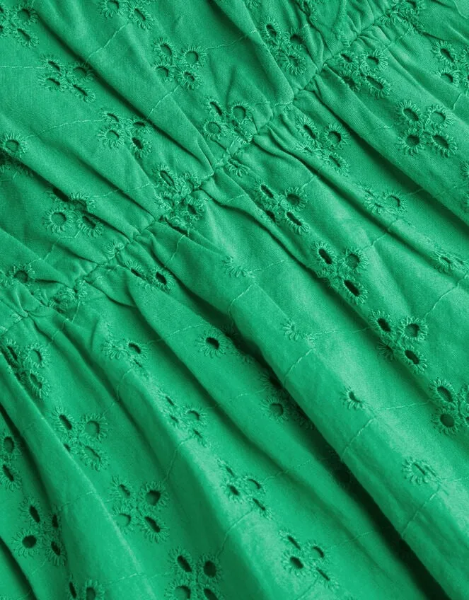 Children Broderie Frill Dress Green Monsoon Dresses