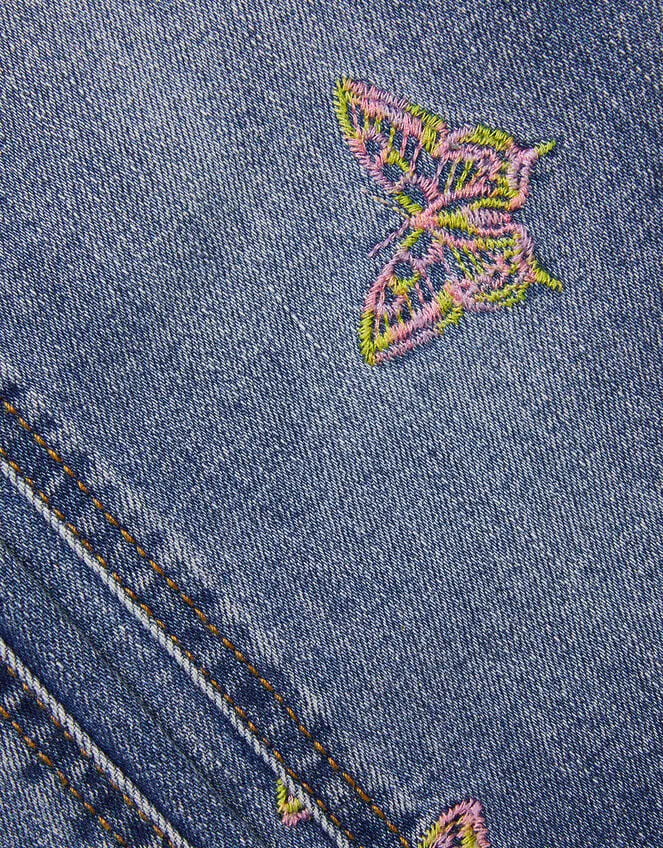 Children Butterfly Embroidered Jeans Blue Monsoon Trousers and Shorts