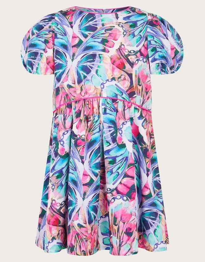 Children Butterfly Print Dress Multi Monsoon Dresses