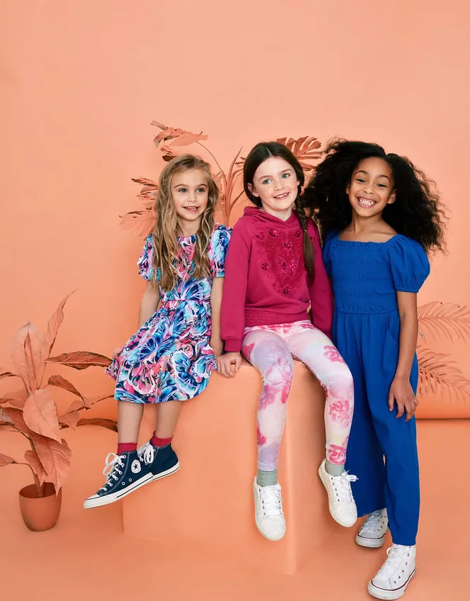 Children Butterfly Print Dress Multi Monsoon Dresses