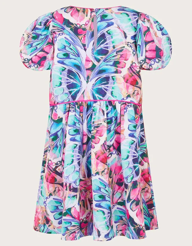 Children Butterfly Print Dress Multi Monsoon Dresses