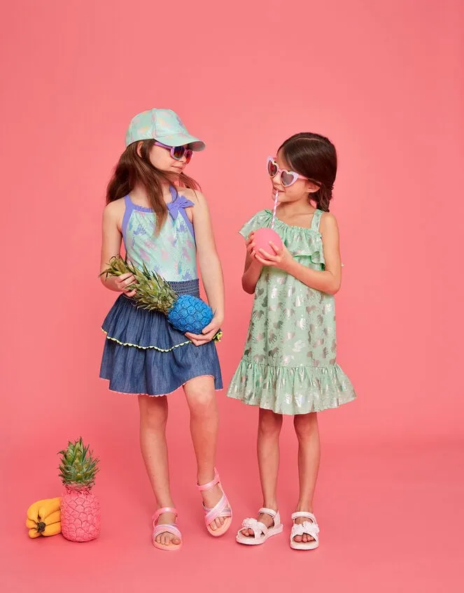 Children Chambray Ricrac Skirt Blue Monsoon Skirts