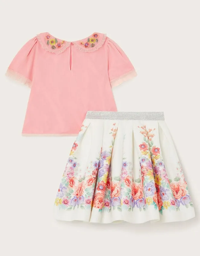 Children Collared Top And Skirt Set Multi Monsoon Partywear