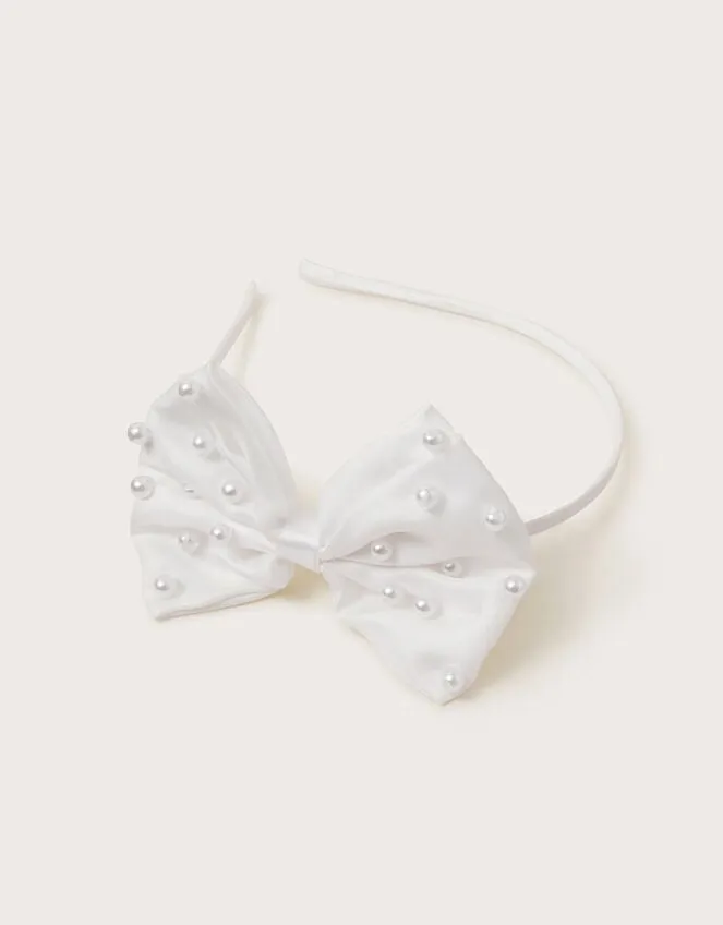 Children Communion Pearl Bow Headband Monsoon Girls039 Hair Accessories