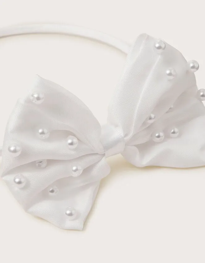 Children Communion Pearl Bow Headband Monsoon Girls039 Hair Accessories