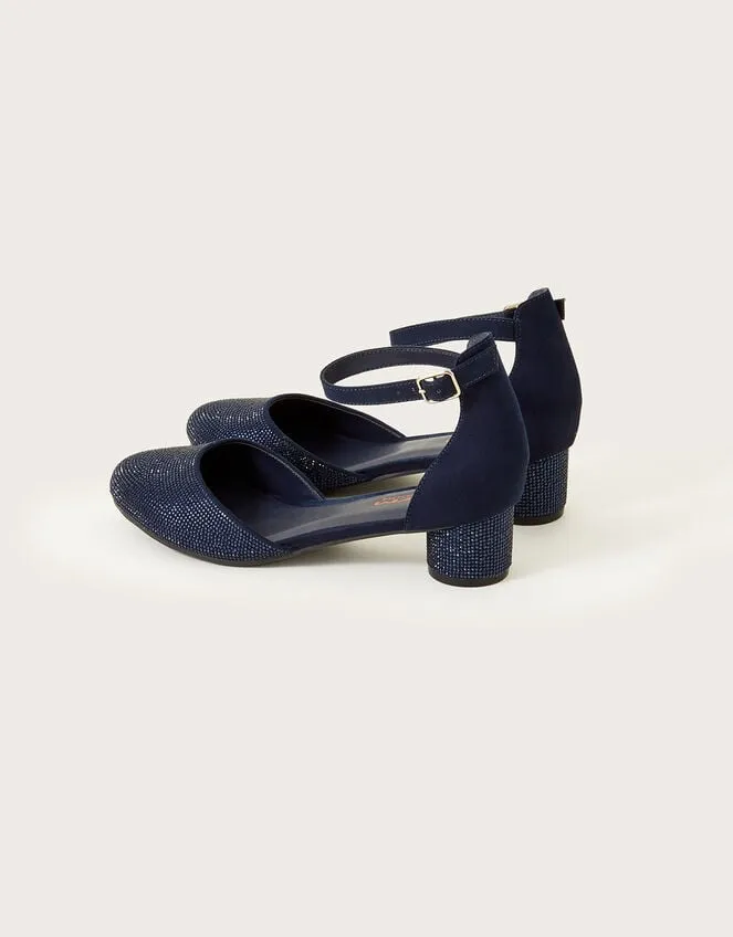 Children Diamante TwoPart Heels Blue Monsoon Partywear