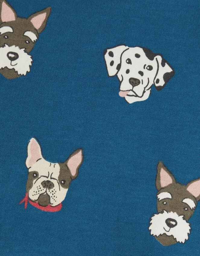 Children Dog Print Sweatshirt Blue Monsoon Knitwear Jumpers and Hoodies