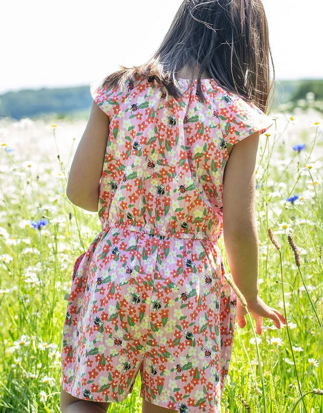 Children Frugi Floral Print Playsuit Pink Monsoon Knitwear and Cardigans
