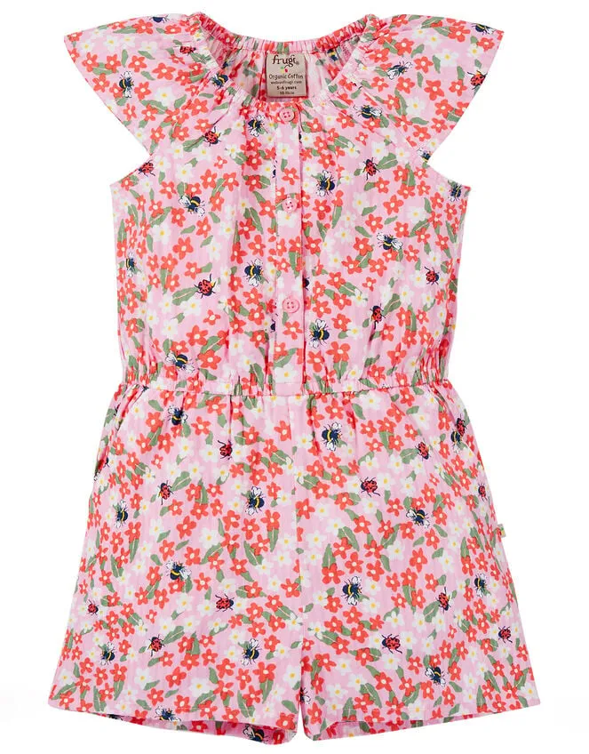 Children Frugi Floral Print Playsuit Pink Monsoon Knitwear and Cardigans
