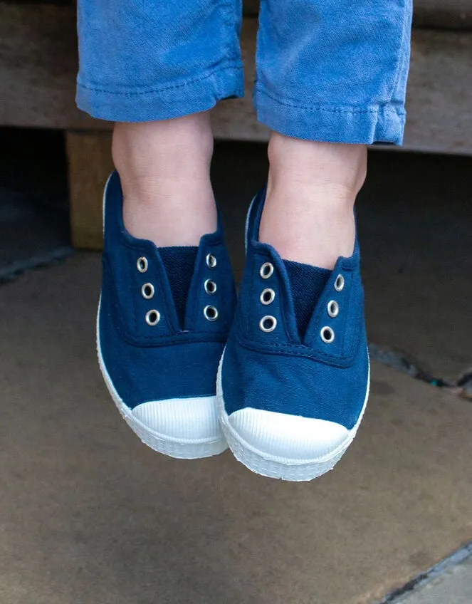 Children Hampton Canvas Plum Plimsolls Blue Monsoon Girls039 Shoes and Sandals