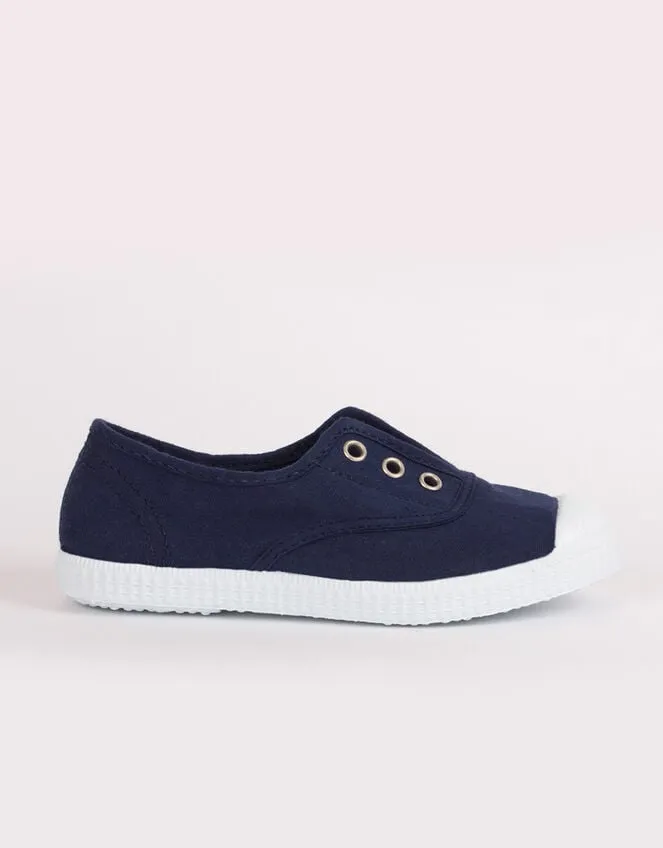 Children Hampton Canvas Plum Plimsolls Blue Monsoon Girls039 Shoes and Sandals