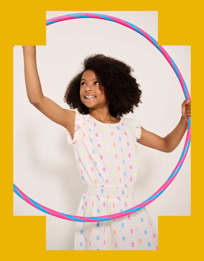 Children Hatley Spot Dress White Monsoon Dresses