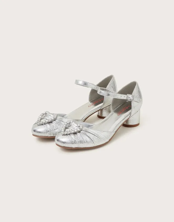 Children Heart Embellished Heels Silver Monsoon Partywear