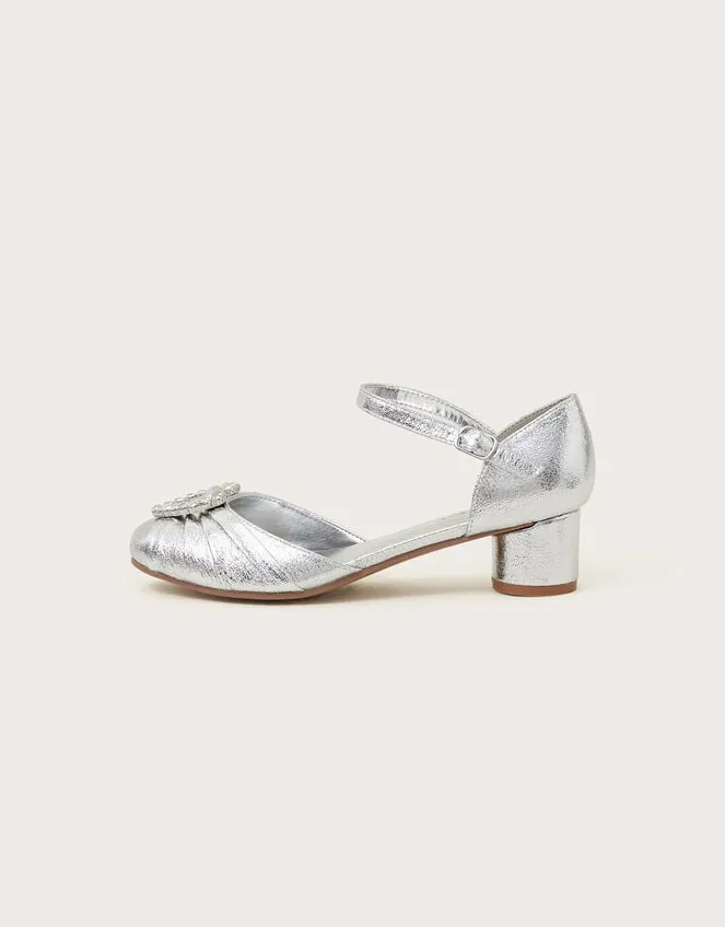Children Heart Embellished Heels Silver Monsoon Partywear