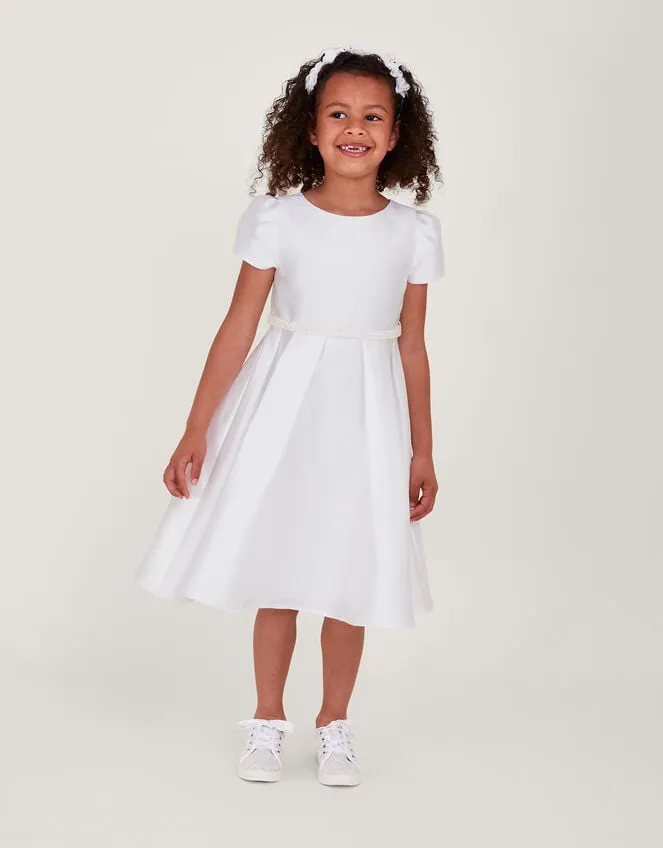 Children Henriette Pearl Belt Duchess Dress Ivory Monsoon Dresses