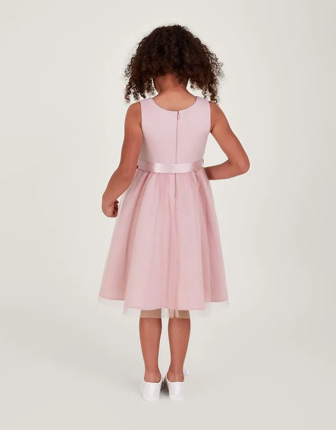 Children Layla 3d Scuba Dress Pink Monsoon Dresses