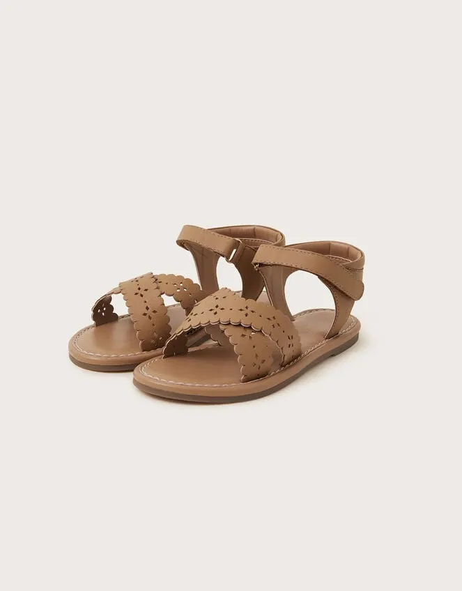 Children Leather Cutwork Sandals Tan Monsoon Girls039 Shoes and Sandals