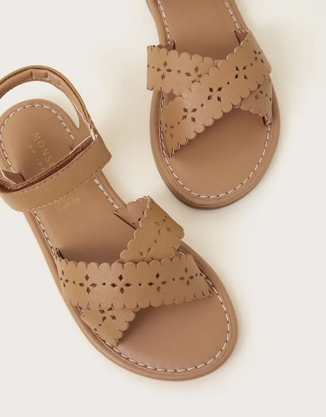 Children Leather Cutwork Sandals Tan Monsoon Girls039 Shoes and Sandals