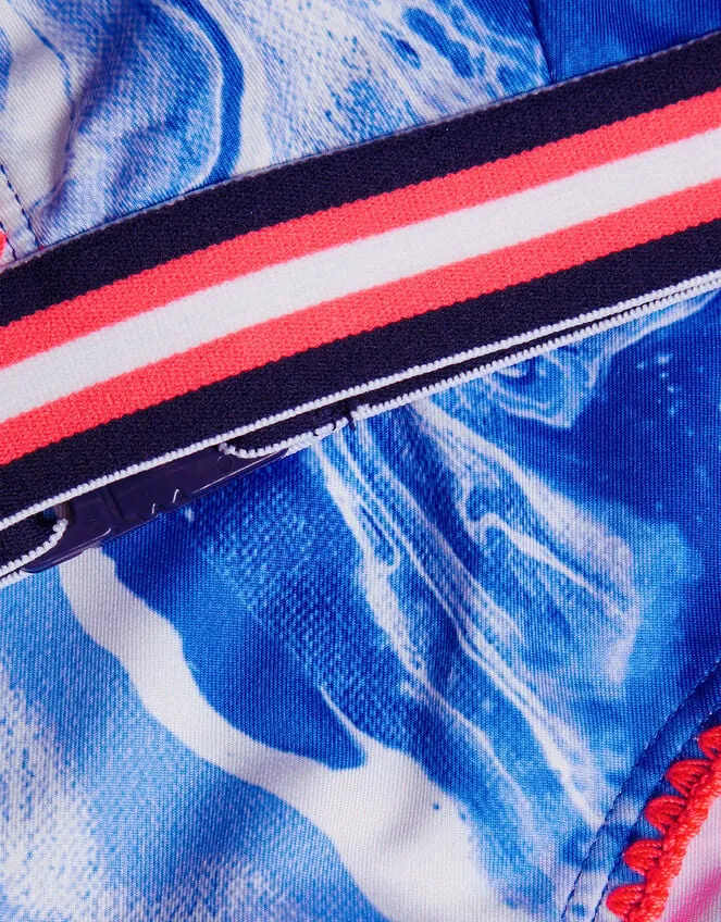 Children Marble Trim Triangle Bikini Blue Monsoon Beachwear and Swimwear