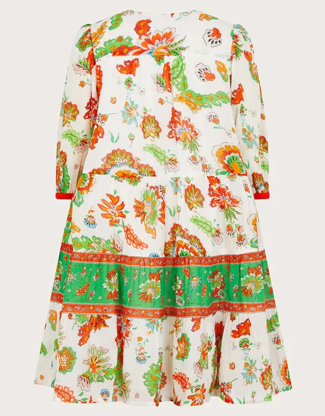 Children Mini Me Border Kaftan Dress Ivory Monsoon Beachwear and Swimwear