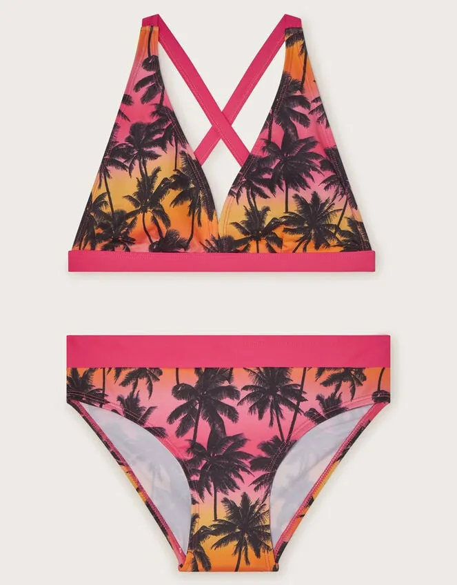 Children Ombre Palm Print Bikini Multi Monsoon Beachwear and Swimwear