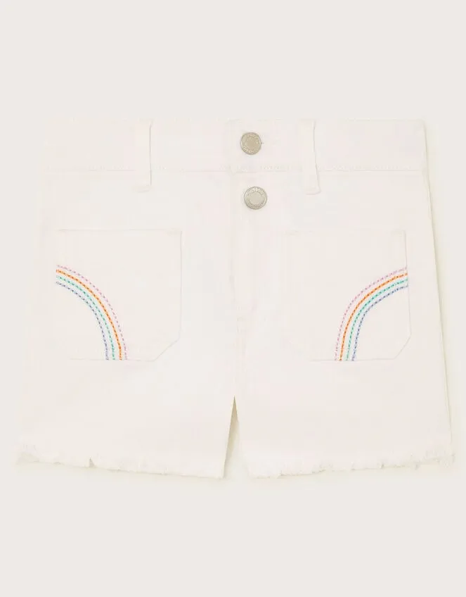 Children Rainbow Denim Shorts White Monsoon Casualwear Collection