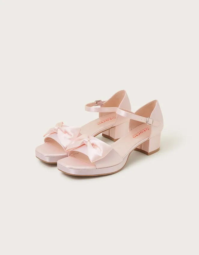 Children Satin Platform Sandals Pink Monsoon Partywear