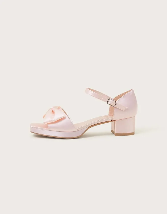 Children Satin Platform Sandals Pink Monsoon Partywear