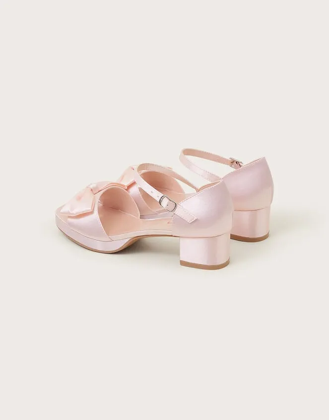 Children Satin Platform Sandals Pink Monsoon Partywear