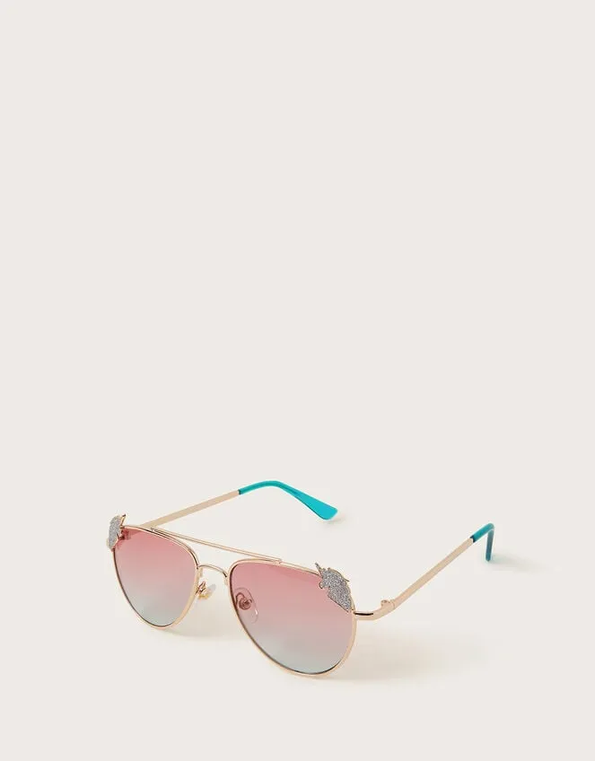 Children Shimmer Unicorn Aviator Sunglasses Monsoon Hats and Sunglasses