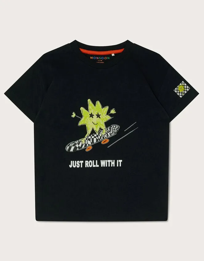 Children Skating Star TShirt Black Monsoon Casualwear Collection