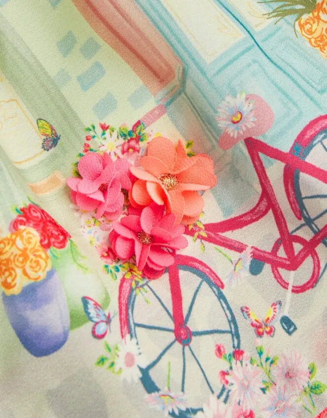 Children Town Scene Skirt Blue Monsoon Skirts