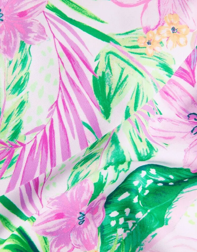 Children Tropical Palm Print Bikini Ivory Monsoon Beachwear and Swimwear