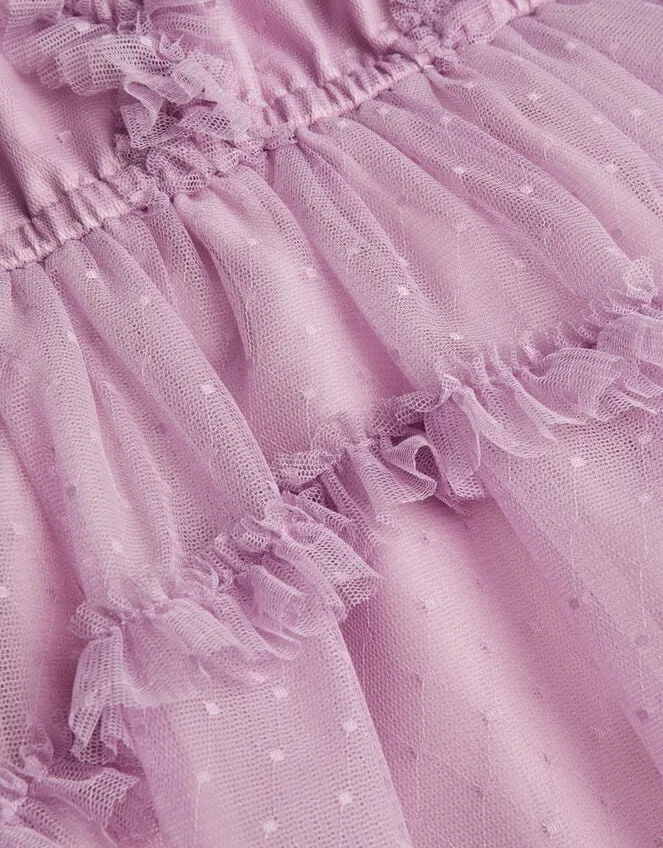 Children Veronica Ruffle Tulle Dress Purple Monsoon Dresses
