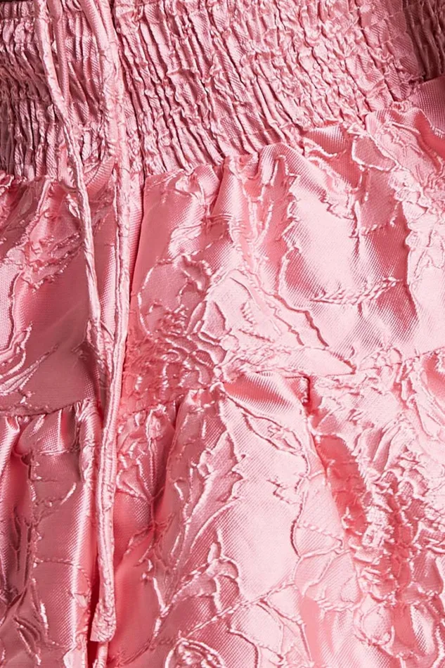 Clare Mini Dress 8211 Bust Panel Jacqauard Full Skirt Dress In Pink Women Showpo Dresses