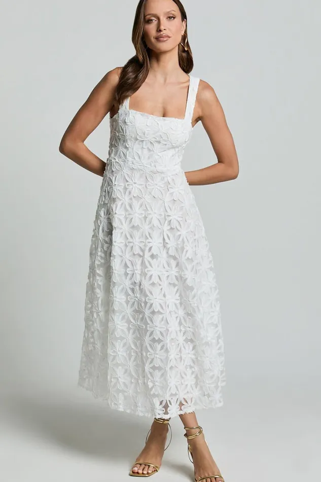 Clarissa Midi Dress 8211 Square Neck Open Back A Line Dress In White Women Showpo Curve Clothes Clarissa Midi Dress 8211 Square Neck Open Back A Line Dress In White Women Showpo Curve Clothes