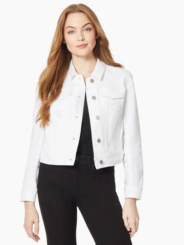Classic Denim Jacket Soft White Women Jones New York Denim Jackets