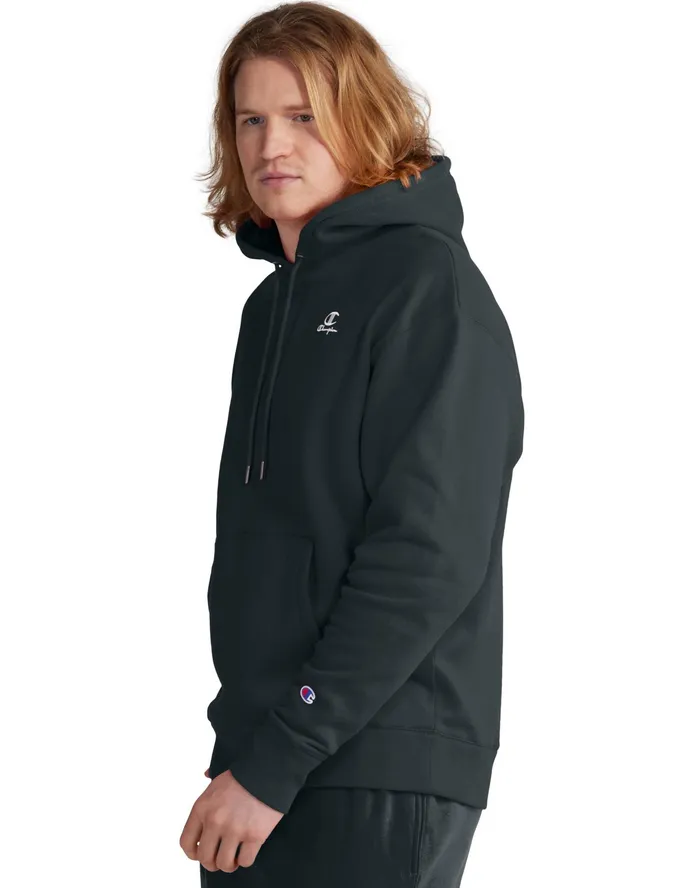 Classic Fleece Hoodie Embroidered C Script Logo Black Men Champion Hoodies and Sweatshirts
