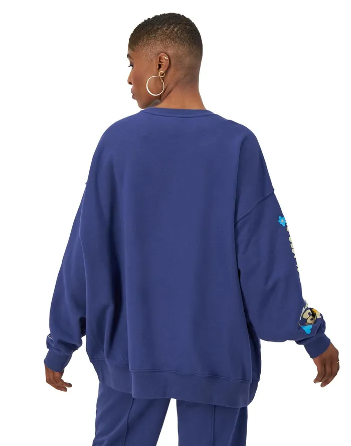 Classic Fleece Oversized Crewneck Sweatshirt 039The Best Is Yet To Come039 Graphic Blown Glass Blue Women Champion Hoodies and Sweatshirts