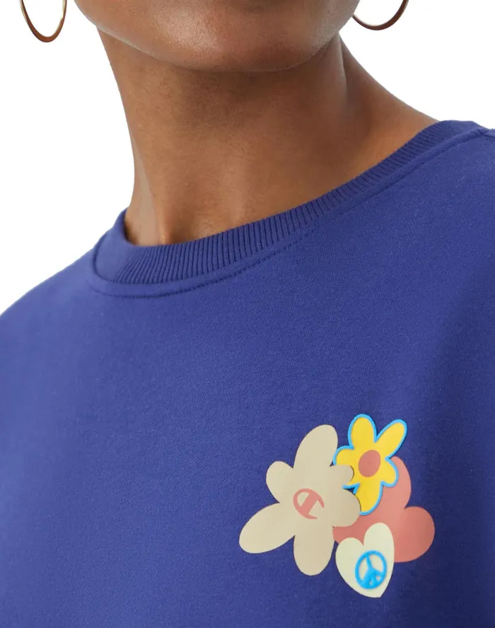 Classic Fleece Oversized Crewneck Sweatshirt 039The Best Is Yet To Come039 Graphic Blown Glass Blue Women Champion Hoodies and Sweatshirts