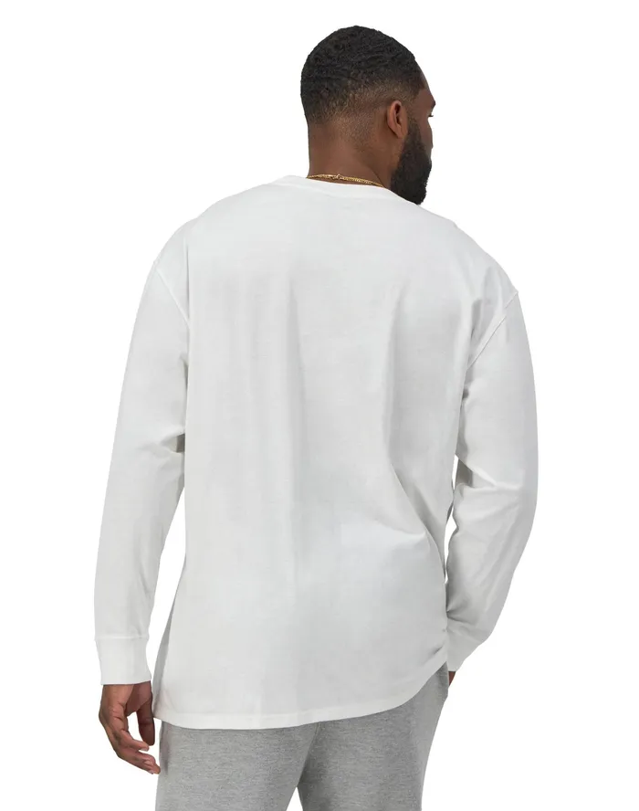 Classic Graphic LongSleeve TShirt Script Logo Big and Tall White Men Champion TShirts and Tops